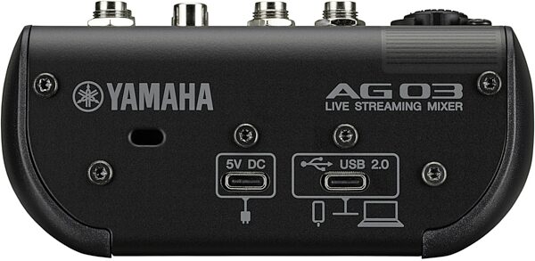 Yamaha AG03MK2 Livestreaming USB Mixer, Black, Rear detail Back