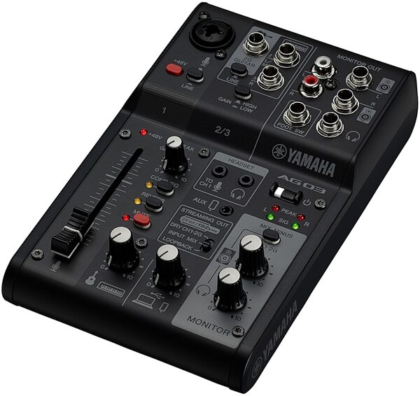 Yamaha AG03MK2 Livestreaming USB Mixer, Black, with Live Stream Pack, Action Position Back