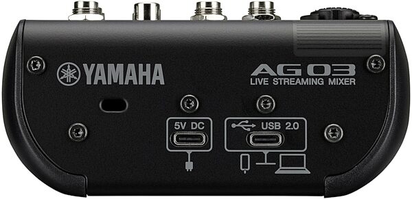 Yamaha AG03MK2 Livestreaming USB Mixer, Black, with Live Stream Pack, Action Position Back