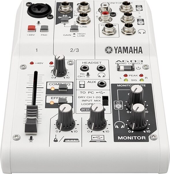 Yamaha AG03 USB Mixer, 3-Channel, Front
