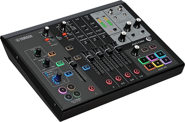 Yamaha AG08 Livestreaming Mixer, Black, Action Position Front