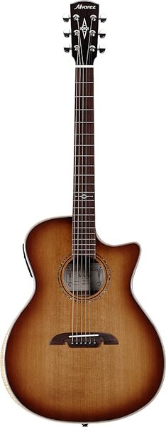 Alvarez AGA95CEARSHB Artist Elite Grand Auditorium Acoustic-Electric Guitar, Action Position Back