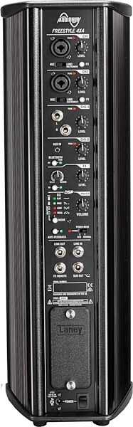 Laney Audiohub AH4X4 Battery-Powered Portable PA Speaker with Bluetooth, New, Rear detail Control Panel
