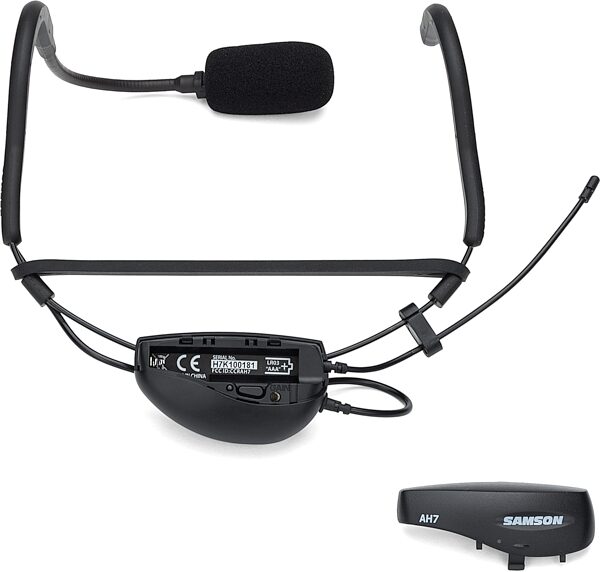 Samson AH7 Wireless Fitness Headset Transmitter, Channel K2, Action Position Back