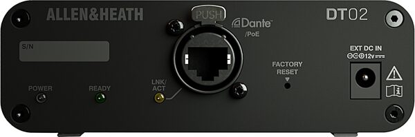 Allen and Heath DT02 Dante to XLR Output Interface, AH-DT-02-M (2 Out, No Power Supply), Action Position Back