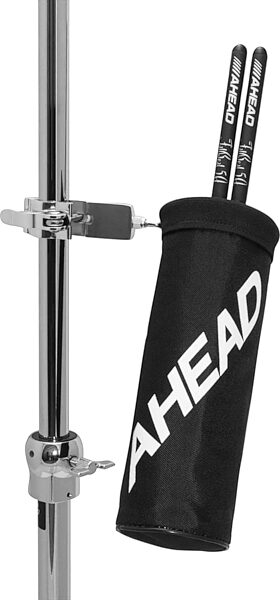 Ahead Compact Stick Holder with Quick-Release Clamp, With Pro-Mark 5AW Drumsticks, Action Position Front
