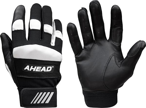 Ahead Pro Drummers Gloves with Wrist Support, Large, Action Position Back