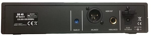 AKG WMS 45 Perception Wireless Presenter Lavalier Microphone System, SR45 Reciever Rear