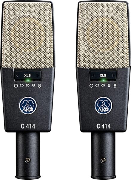 AKG C 414 XLS ST Large Diaphragm 9-Pattern Condenser Microphones, Stereo Matched Pair, Main