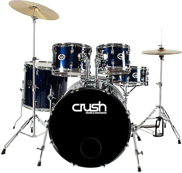 Crush Alpha Drum Kit with Cymbals, 5-Piece, Blue