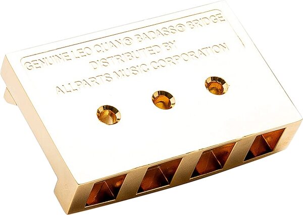 Leo Quan Badass I 4-String Bass Guitar Bridge, Gold, Open Box (Like New), Action Position Back