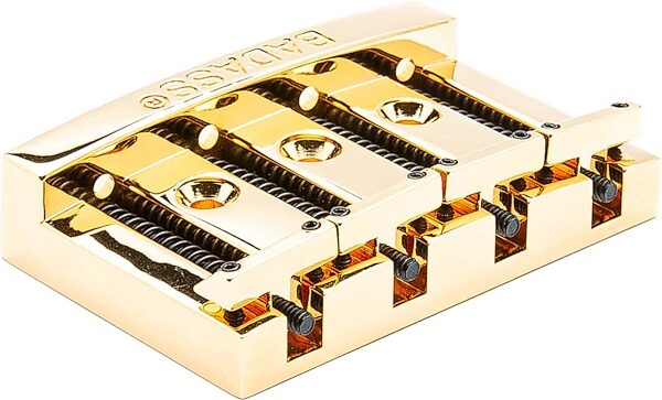 Leo Quan Badass I 4-String Bass Guitar Bridge, Gold, Open Box (Like New), Action Position Back