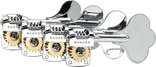 Leo Quan Badass OGT Inline Mini Bass Tuners, Chrome, Action Position Back
