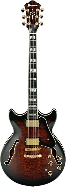 Ibanez AM153 Artstar Semi-Hollowbody Electric Guitar (with Case), Dark Brown Sunburst