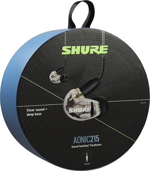 Shure AONIC 215 Sound Isolating Earphones, Clear, SE215DYCL+UNI, Open Box (Very Good), Detail Side