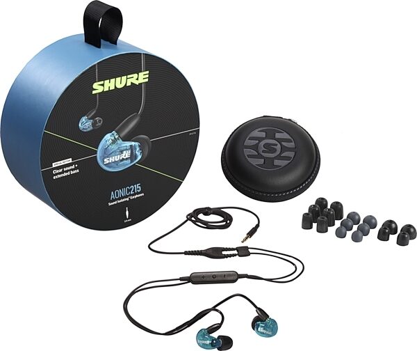 Shure AONIC 215 Sound Isolating Earphones, Blue, SE215DYBL+UNI, Detail Side
