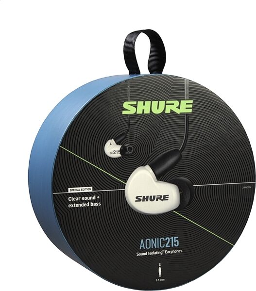 Shure AONIC 215 Sound Isolating Earphones, White, SE215DYWH+UNI, Blemished, Detail Side