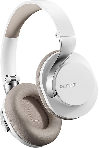Shure AONIC 40 Wireless Noise-Cancelling Headphones, White, SBH1DYWH1, Warehouse Resealed, Action Position Back