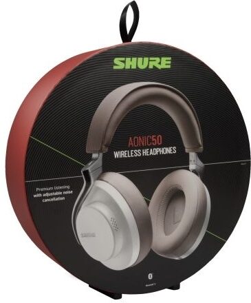 Shure AONIC 50 Wireless Noise-Cancelling Headphones, White, SBH2350-WH, Blemished, Boxshot Side