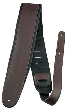 Perri's Leathers APLDX 2.5" Deluxe Leather Guitar Strap with Shoulder Pad, Brown
