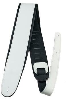 Perri's Leathers APLDX 2.5" Deluxe Leather Guitar Strap with Shoulder Pad, White