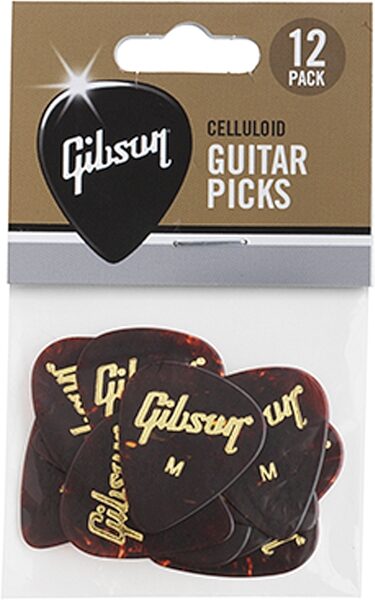 Gibson Tortoise Picks, Medium, 12 Pack, Action Position Back