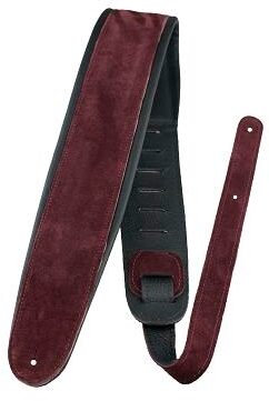 Perri's Leathers APSDX 2.5" Deluxe Suede Guitar Strap with Pad, Burgundy