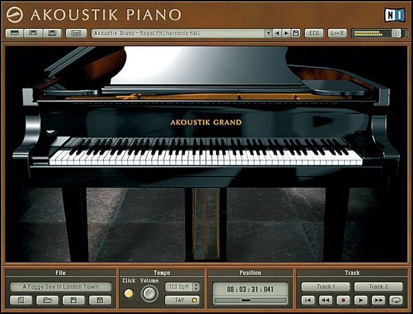 Native Instruments Akoustik Piano Software Synth, Playing View