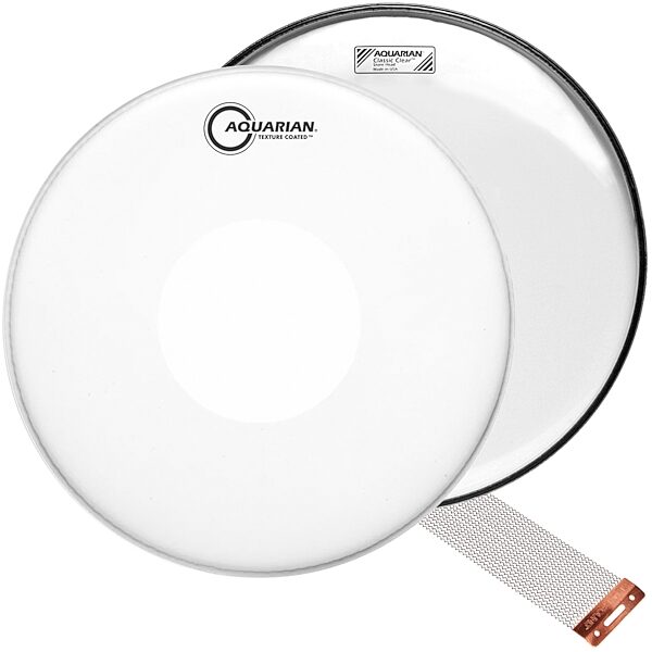 Aquarian Texture Coated with Power Dot Snare Drumhead, 14 inch, with Snappy Snare Wire, pack