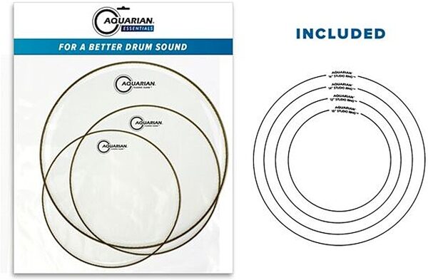 Aquarian Classic Clear Essentials Studio Tom Pack, Action Position Back