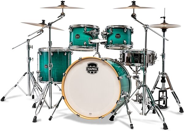 Mapex Armory Rock Drum Shell Kit, 5-Piece, Jade Stone Burst, Action Position Back