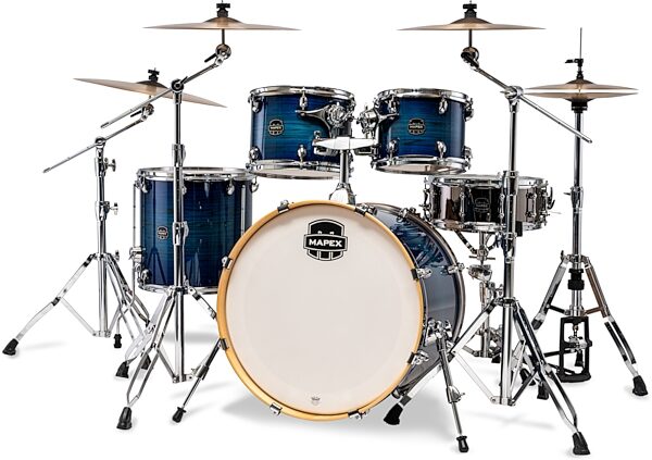 Mapex Armory Studioease F/T Drum Shell Kit, 6-Piece, Blue Wave Burst, Action Position Back