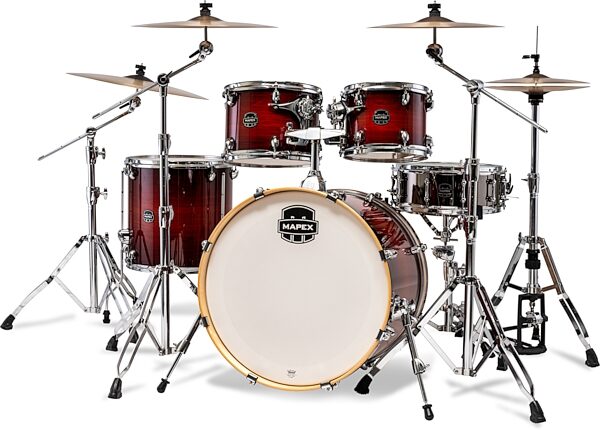 Mapex Armory Rock Drum Shell Kit, 5-Piece, Red Onyx Burst, Action Position Back