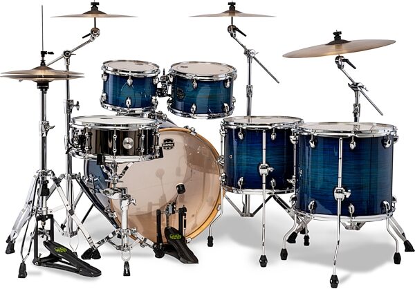 Mapex Armory Studioease Fast Tom Drum Shell Kit, 6-Piece, Blue Wave Burst, Action Position Back