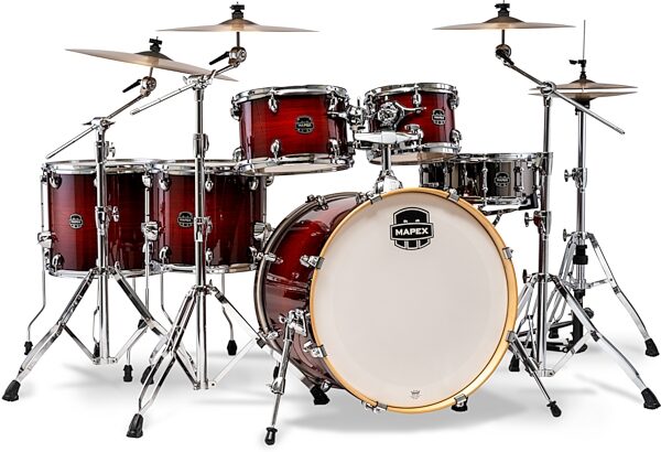 Mapex Armory Studioease Fast Tom Drum Shell Kit, 6-Piece, Red Onyx Burst, Action Position Back