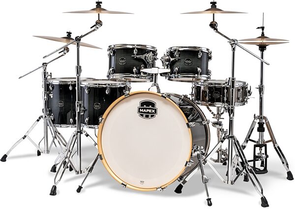 Mapex Armory Studioease Fast Tom Drum Shell Kit, 6-Piece, Black Onyx Burst, Action Position Back