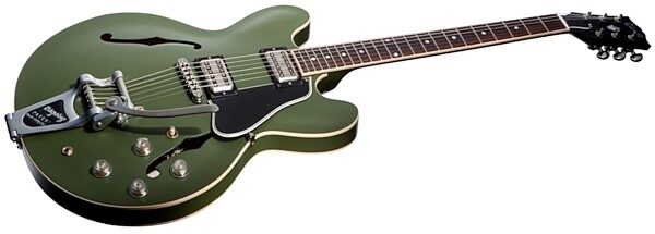 Gibson Memphis Chris Cornell ES-335 Electric Guitar (with Case), Satin Olive Closeup