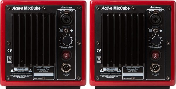 Avantone MixCubes Active Studio Monitor (60 Watts, 1x5.25"), Red, Pair, Action Position Back