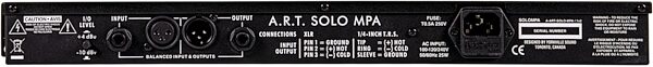 ART Solo MPA Single-Channel Tube Microphone Preamplifier, New, Action Position Back