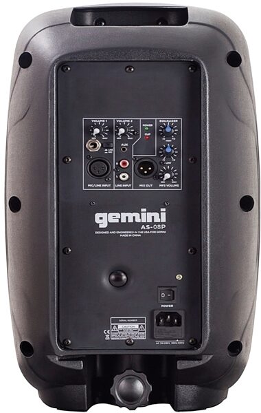 Gemini AS-08P Powered Speaker, Back