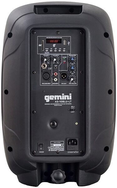 Gemini AS-10BLU-LT Powered Bluetooth Loudspeaker with Lights, Back