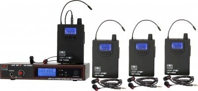 Galaxy Audio AS-1100-4 Selectable-Frequency Wireless In-Ear Monitor Band Pack, Action Position Back