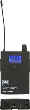 Galaxy Audio AS-1100 Selectable-Frequency Wireless In-Ear Personal Monitor System, Receiver Front and Top