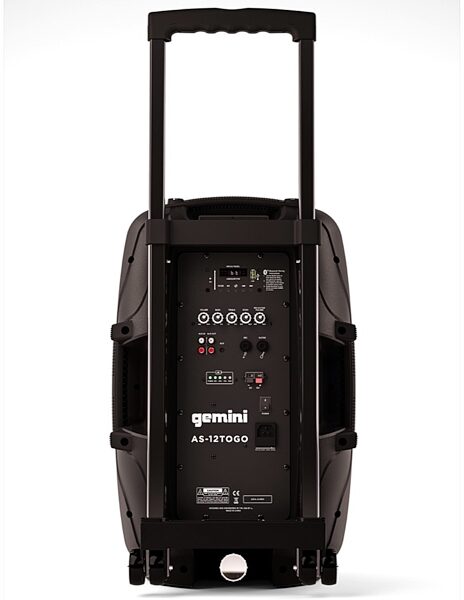 Gemini AS-12TOGO Powered Bluetooth Speaker, New, Back