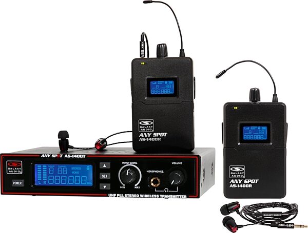 Galaxy Audio AS-1400 Any Spot Wireless In-Ear Monitor System, Action Position Front