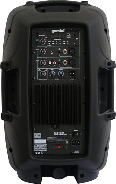 Gemini AS-2112BT Powered Bluetooth Loudspeaker, Warehouse Resealed, Action Position Back