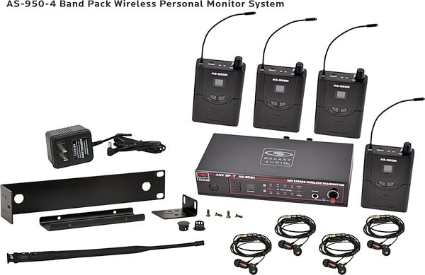Galaxy Audio AS-950-4 Any Spot Wireless In-Ear Monitor Band Pack, Action Position Front