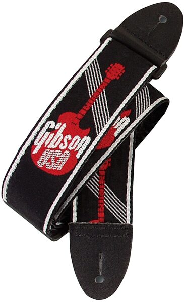Gibson Logo Woven Guitar Strap, Red, 2-Inch Width, 2-Inch
