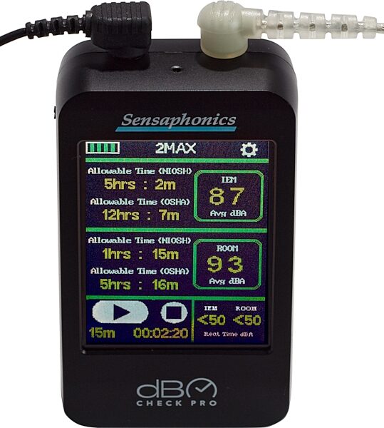 ASI Audio x Sensaphonics dB Check Pro Sound Level Analyzer, New, Action Position Back