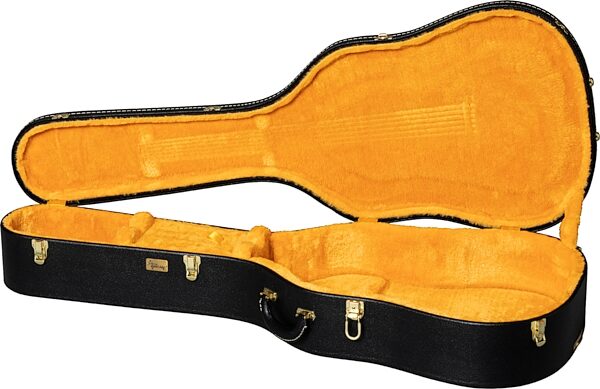 Gibson Lifton Historic Dreadnought Acoustic Guitar Case, Black/Goldenrod, Action Position Back